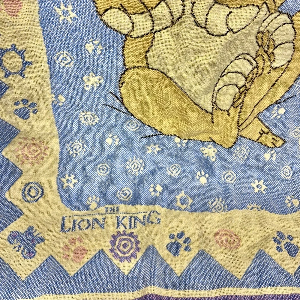 Vintage Disney Lion King Cub Simba Throw Blanket Tapestry Pastel Colors